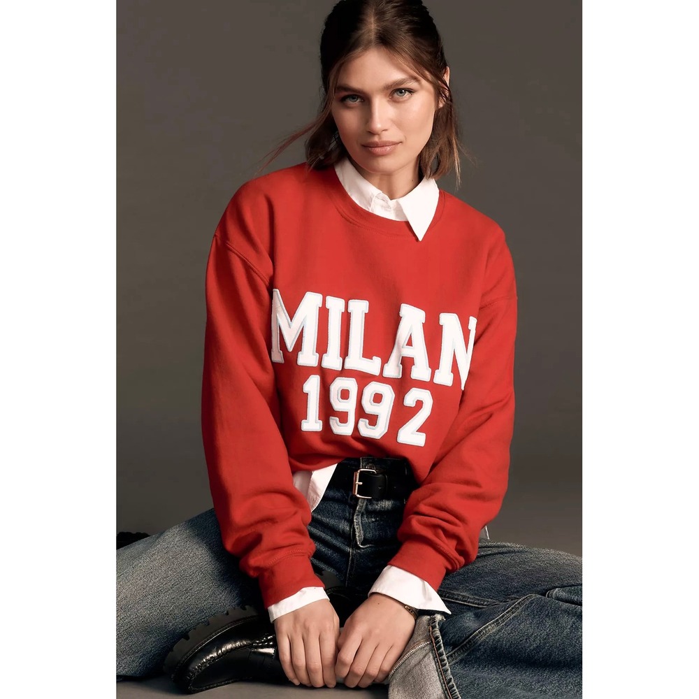 Anthropologie Milan 1992 Sweatshirt Red Graphic Crewneck Pullover Small